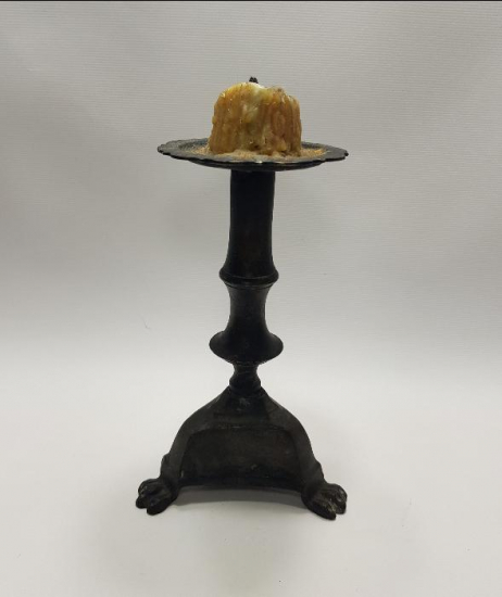 OSMANLI DÖNEMİ ASLAN AYAKLI BRONZ ŞAMDAN 