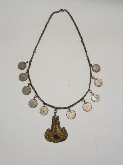 OSMANLI GÜMÜŞ PARALARLA SÜSLÜ GERDANLIK 