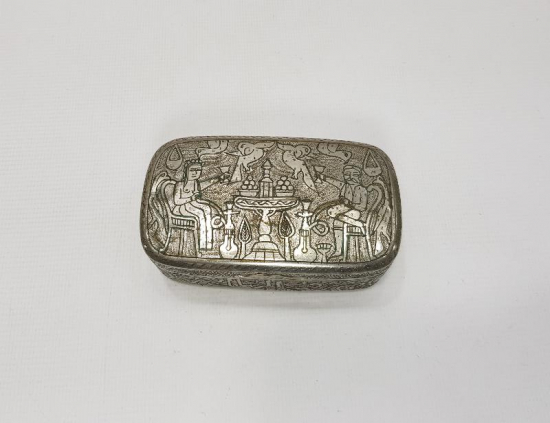 OSMANLI DÖNEMİ İRAN İŞİ KALEM İŞÇİLİKLİ KUTU 