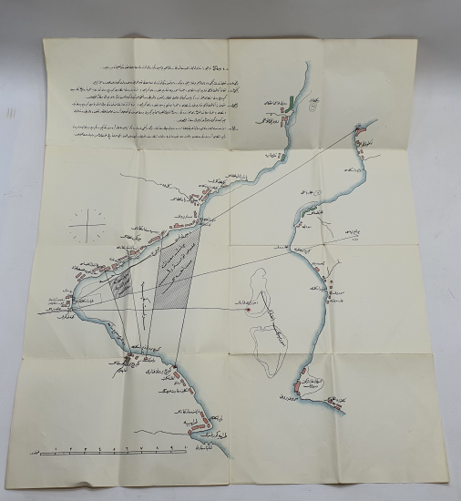 ÜZERİ OSMANLICA YAZILI DEV BOY SAVAŞ KROKİSİ