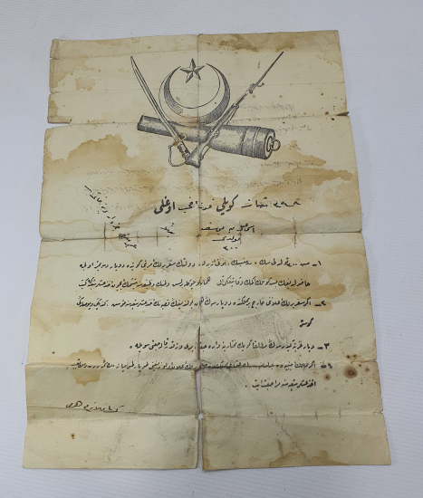 OSMANLI DÖNEMİ ÇOK NADİR SEFERBERLİK CELBİ KAĞIDI