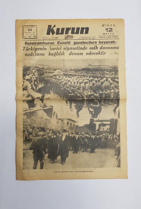 ATATÜRK'ÜN VEFAT HABERLERİ - 23 KASIM 1938 KURUN GAZETESİ 