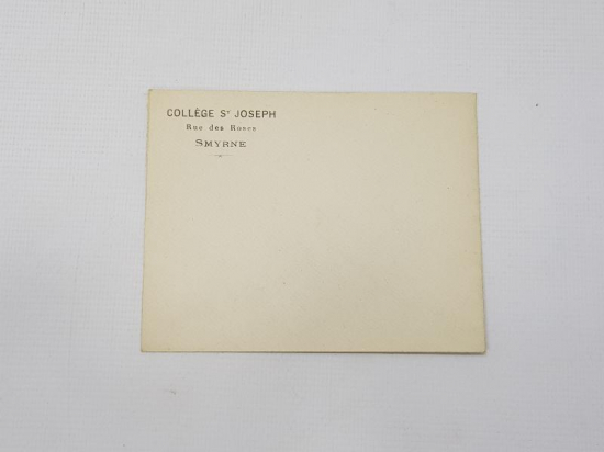 OSMANLI DÖNEMİ COLLEGE ST. JOSEPH SMYRNE MEKTUP ZARFI 
