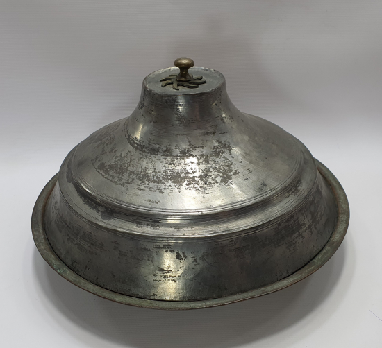 OSMANLI DÖNEMİ TEKKE İŞİ ÇARKIFELEK MOTİFLİ BÜYÜK BOY KAPAKLI LENGER