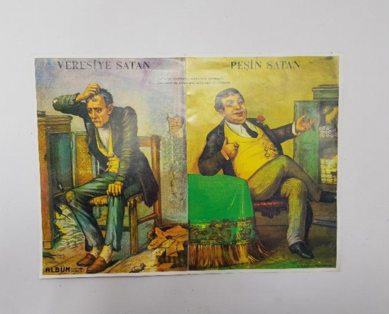 ESKİ BAKKALİYE: PEŞİN SATAN & VERESİYE SATAN PANOSU 