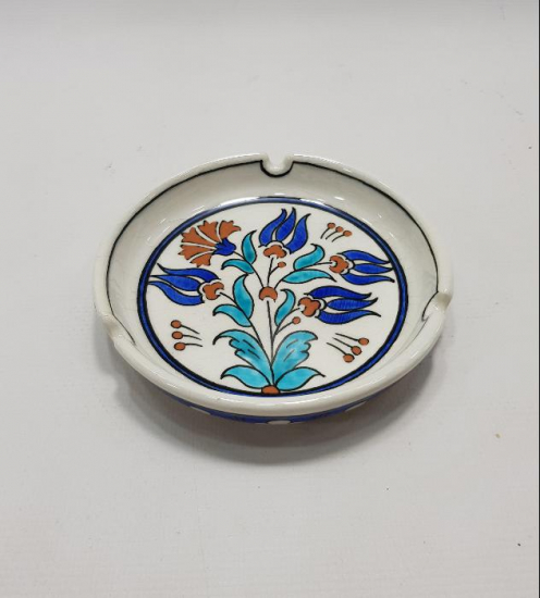 SITKI OLÇAR İMZALI KÜTAHYA SERAMİK KÜL TABLASI 