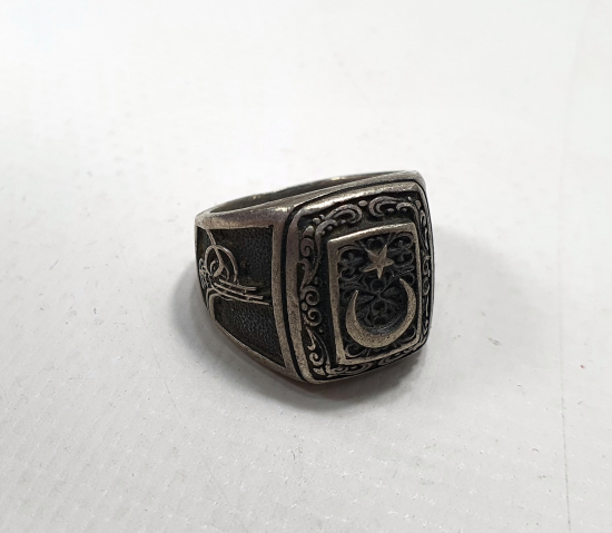 AY YILDIZLI GÜMÜŞ YÜZÜK