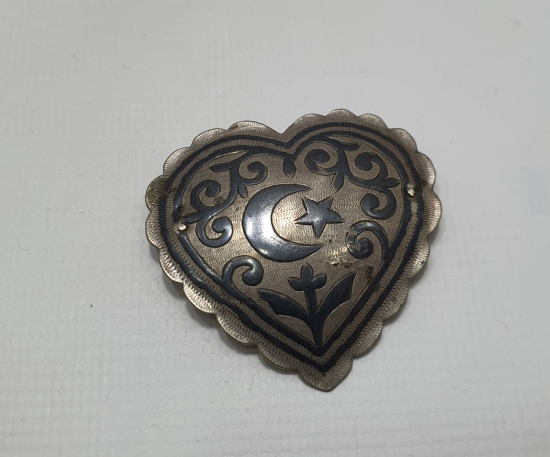 OSMANLI DÖNEMİ AY YILDIZLI ÇERKES İŞİ SAVATLI BROŞ