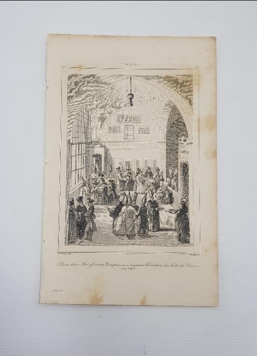 OSMANLI DÖNEMİ GRAVÜR: 1768 OSMANLI SARAYINDA VEZİR VE DİVAN 