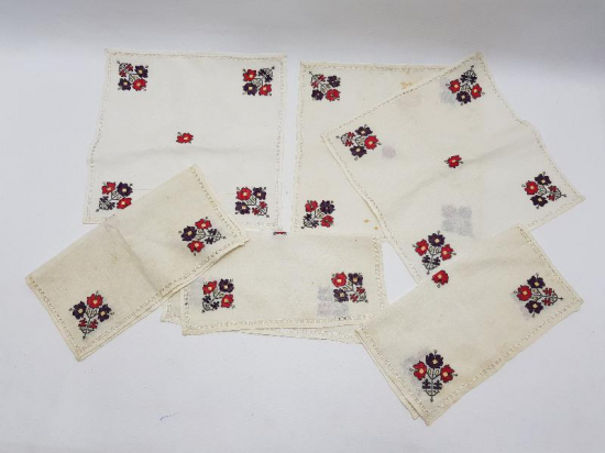 1940'LARDAN KANAVİÇE İŞİ BİR TAKIM BEZ 