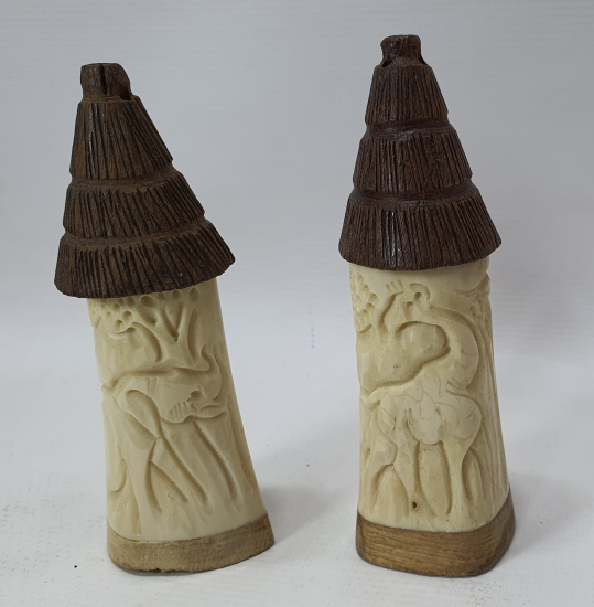 ÜZERİ FİL VE ZÜRAFA FİGÜRLÜ KEMİK OBJE