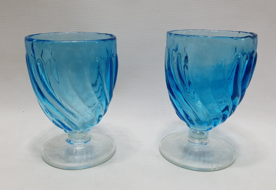 KOPARMA İŞÇİLİKLİ ÇİFT MAVİ SU BARDAĞI