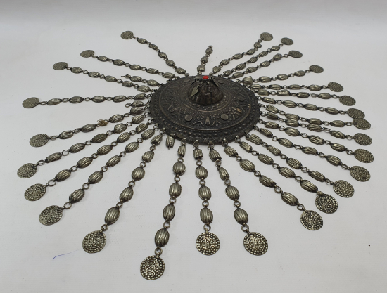 OSMANLI DÖNEMİ ÇOK NADİR MERCANLI GÜMÜŞ GELİN TEPELİĞİ