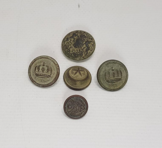 1. DÜNYA SAVAŞI DÖNEMİ 5 ADET ASKERİ DÜĞME