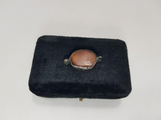 OSMANLI DÖNEMİ 1287 TARİHLİ GÜMÜŞ ÇERÇEVELİ AKİK TAŞ 