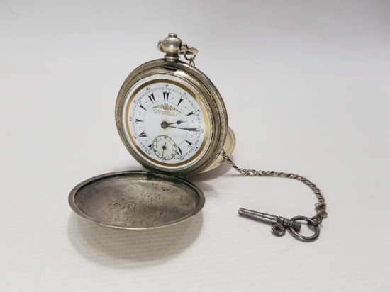 OSMANLI KADRAN SERKİSOFF CONSTANTINOPLE KÖSTEKLİ GÜMÜŞ CEP SAATİ 