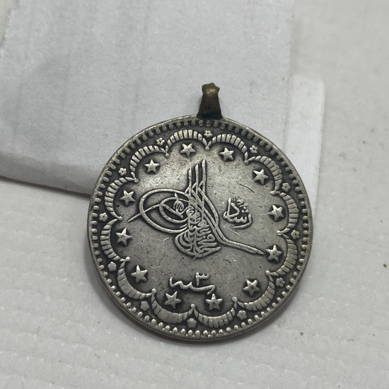 MEHMED REŞAD HAN DÖNEMİ GÜMÜŞ 5 KURUŞTAN MAMUL KOLYE