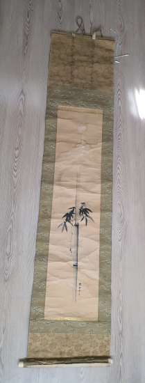 İPEK BAMBU VE FİL DİŞİNDEN YAPILMIŞ ANTİKA JAPON HAT YAZI