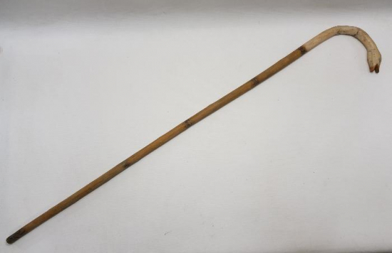 LEYLEK BAŞI SAPLI AHŞAP BASTON 