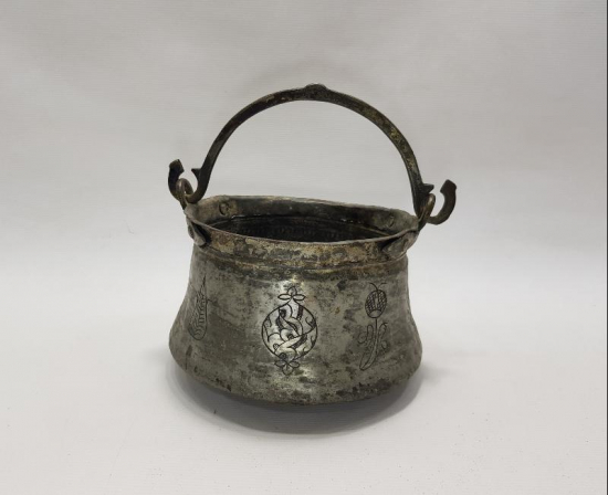 OSMANLI DÖNEMİ KALEM İŞÇİLİKLİ YOĞURT BAKRACI 