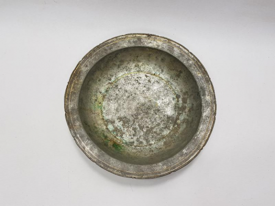 OSMANLI DÖNEMİ SAZ TUĞRALI BAKIR TABAK 