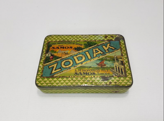 OSMANLI DÖNEMİ ZODIAK MARKA TENEKE SİGARA KUTUSU 