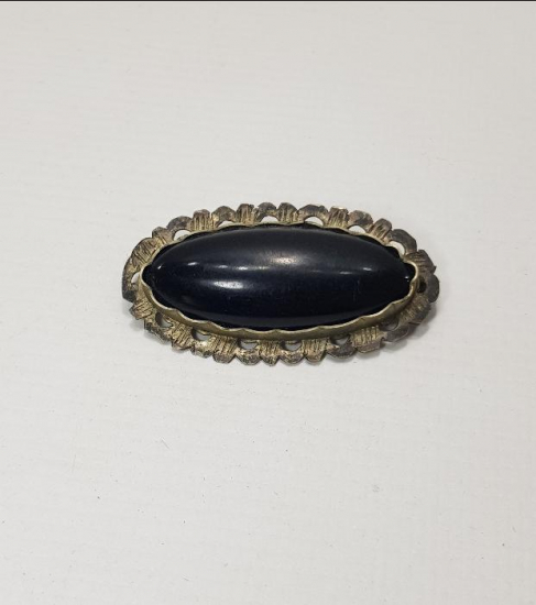 OLTU TAŞLI GÜMÜŞ BROŞ 