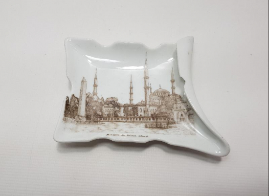 OSMANLI DÖNEMİ SULTANAHMET CAMİİ GÖRSELLİ PORSELEN KÜL TABLASI 