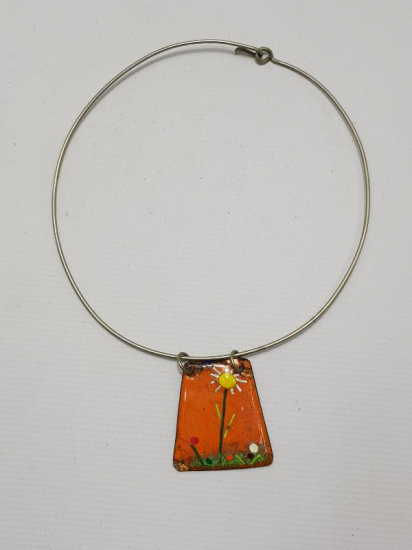 MİNELİ ALPAKA KOLYE 