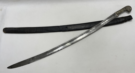 OSMANLI DÖNEMİ OSMANLICA YAZILI GÜMÜŞ SAPLI ORJİNAL KINIINDA ÇERKES ŞAŞKASI