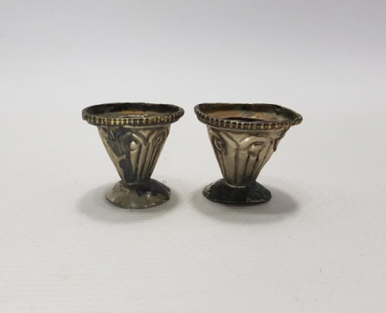 OSMANLI DÖNEMİ BİR ÇİFT GÜMÜŞ ZEMZEM KADEHİ 