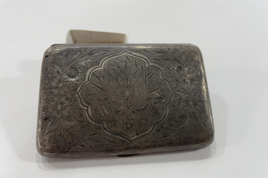 ÜZERİNDE OSMANLI DEVLET ARMASI BULUNAN TUĞRALI VE SAH DAMGALI GÜMÜŞ SİGARA TABAKASI