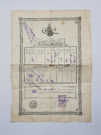 DEVLETİ ALİYYE OSMANİYE TEZKERESİ 