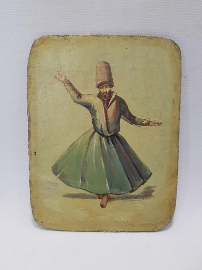 RESSAM J. POLIDZY İMZALI YAĞLI BOYA SEMAZEN TABLOSU 