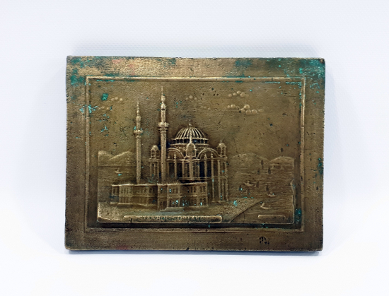 OSMANLI DÖNEMİ ORTAKÖY CAMİİ GÖRSELLİ BRONZ PLAKA