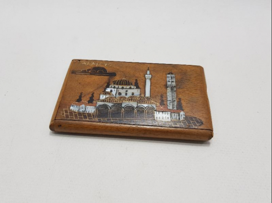 BOSNA İŞİ SEDEF İŞLEMELİ AHŞAP TÜTÜN TABAKASI  