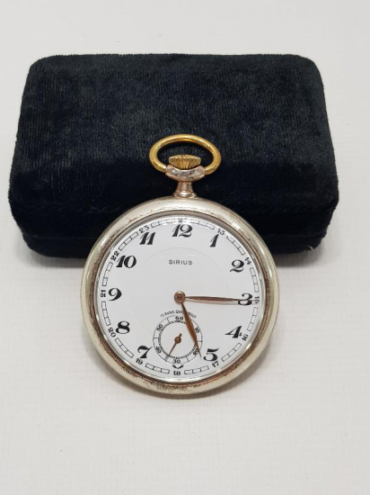 1900'LERDEN SIRIUS MARKA ÇİL KONDÜSYONDA GÜMÜŞ CEP SAATİ 