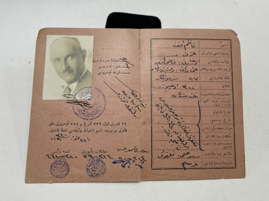 İSTİKLAL HARBİ İHTİYAT ZABİTLİĞİ ASKERİ KİMLİK KARTI