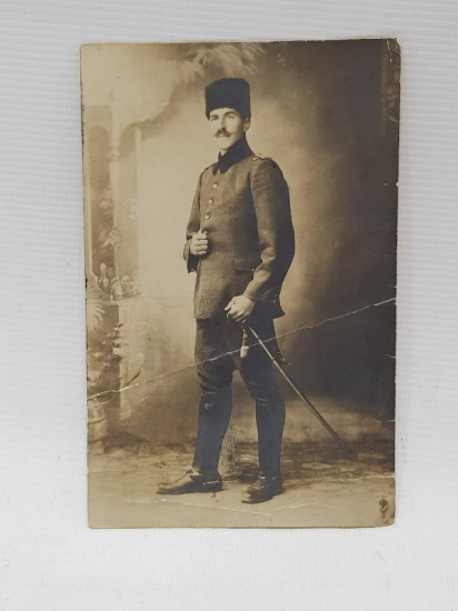 1914 TARİHLİ ÇANAKKALE SAVAŞI OSMANLI SUBAYI FOTOĞRAFI