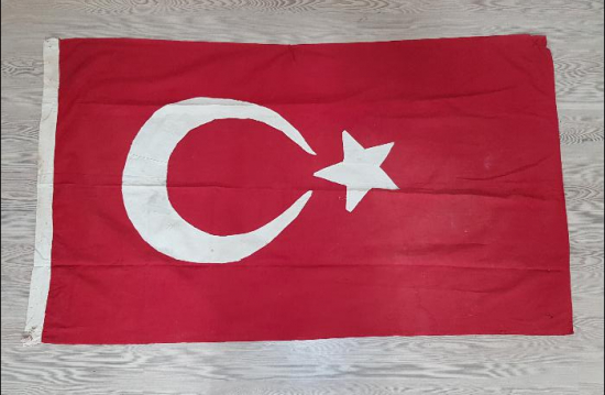 OSMANLI DÖNEMİ EL ÖRME BAYRAK 