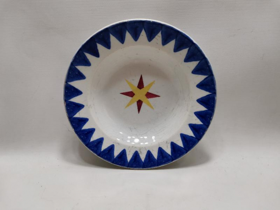 OSMANLI YILDIZI İŞLEMELİ EL BOYAMA PORSELEN TABAK