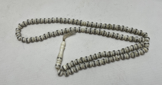 KEMİK ÜZERİ GÜMÜŞ ÇAKMA İŞÇİLİKLİ NAMAZ TESBİHİ