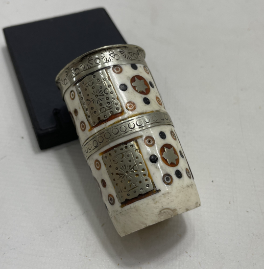 KEMİK ÜZERİ İŞLEMELİ ANTİKA BASTON SAPI