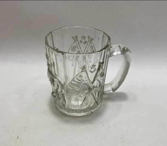 OSMANLI DÖNEMİ AY YILDIZLI BAYRAK VE ASLAN RESİMLİ LİON BİRA BARDAĞI  