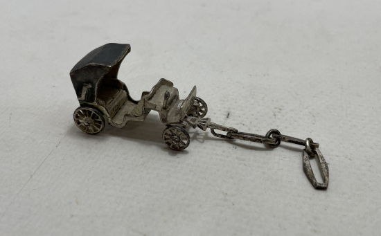 GÜMÜŞ MİNYATÜR AT ARABASI FİGÜRÜ