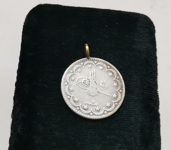 OSMANLI DÖNEMİ GÜMÜŞ 5 KURUŞ KOLYE