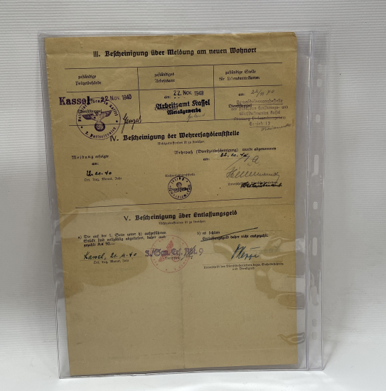 2. DÜNYA SAVAŞI DÖNEMİ NAZİ ASKERİ TERHİS BELGESİ