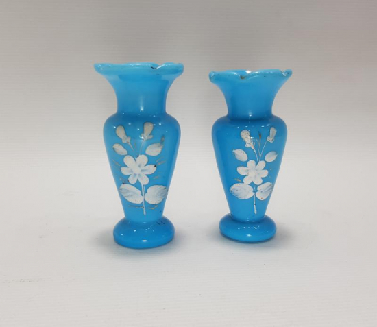 OSMANLI DÖNEMİ BİR ÇİFT MİNELİ OPAL VAZO 