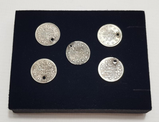 SULTAN ABDÜLHAMİD DÖNEMİ 5 ADET 1 KURUŞ GÜMÜŞ PARA