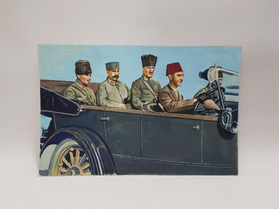 1922 ATATÜRK ERKANIYLA BİRLİKTE İZMİR'E GİRERKEN RESİM